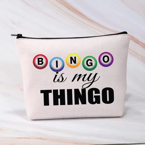 Miniatura 4 de BDPWSS Regalos divertidos de bingo bolsa de maquillaje de bingo regalo de jugador de bingo Bingo es mi Thingo para jugador de bingo regalo regalo