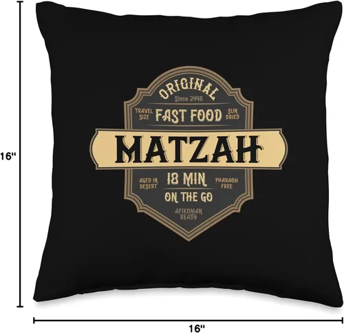 Miniatura 4 de Pesach and Matzoh themed Passover Holiday Gifts Passover Matzah The Original Fast Food Funny Seder, almohada de 16 x 16 pulgadas, multicolor