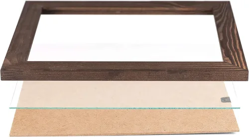 Miniatura 3 de Portarretratos tamaño póster de madera rústica Madera sólida natural ecológica ara montaje en pared con acabado rústico Wenge marrón