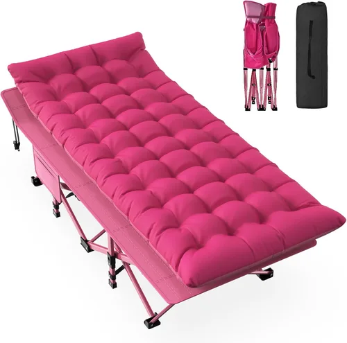 Miniatura 17 de Slendor Cuna de Camping, Cunas de Camping Plegables para Adultos, Cuna de Dormir Portátil con Bolsa de Transporte, Oxford de Doble Capa 1200D, Cama