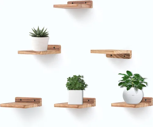 Miniatura 29 de Estante flotante pequeño, mini estante montado en la pared de 5 x 5 pulgadas, estante de madera rústica para dormitorio, sala de estar, baño, Gris