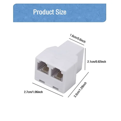 Miniatura 2 de LanSenSu Divisor de línea telefónica, divisor de teléfono, con enchufes RJ11 6P4C, adecuado para teléfono, máquina de fax, blanco, paquete de 1