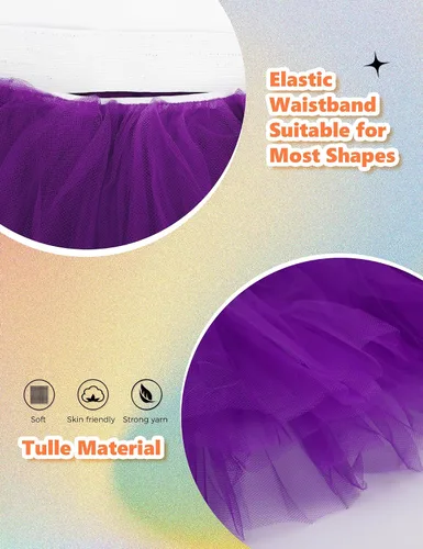 Miniatura 3 de Tutús para mujeres, faldas de tul tutú para adultos, disfraces para mujeres, 5 capas, faldas tutú para niñas, adolescentes, Halloween, ballet