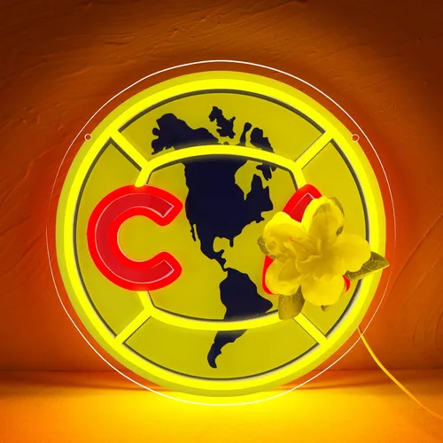 AHlove Logotipo del equipo de fútbol, letrero de neón para decoración de pared, luces LED de neón para dormitorio, cueva de hombre, cumpleaños,