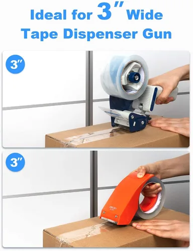 Miniatura 6 de JARLINK Pistola dispensadora de cinta de embalaje (paquete de 2) con 2 rollos de cinta con cinta de embalaje transparente (12 rollos), 2.7 mil