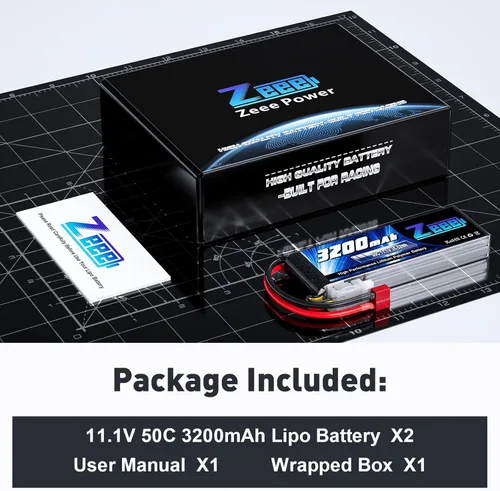 Miniatura 6 de Zeee 3S Lipo Batería 3200mAh 11.1V 50C Batería suave con conector T para avión RC Helicóptero RC Car RC Truck RC Boat UAV Drone FPV (2 unidades)