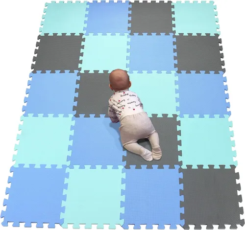 Miniatura 10 de YIMINYUER Alfombra de juego para bebé, 20 piezas de rompecabezas de espuma EVA suave para ejercicio y yoga, alfombrilla no tóxica portátil para sala