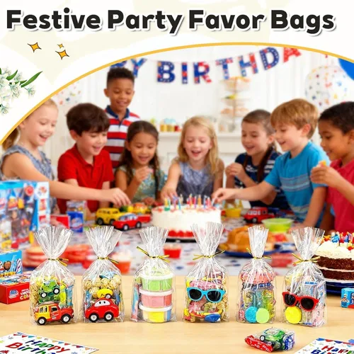 Miniatura 5 de PigPotParty Bolsas de celofán de 6 x 9 pulgadas, paquete de 100 bolsas transparentes con refuerzo inferior para exhibición de pie, pequeño