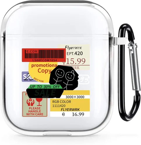 Miniatura 30 de Funda transparente para AirPods de 2ª generación de 1ª generación, diseño de gatito kawaii para mujeres, hombres y niños, funda de carga de TPU