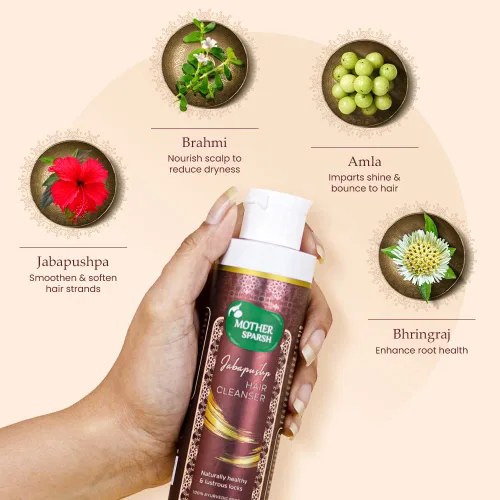 Miniatura 4 de Mother Sparsh Jabapushp Natural Hair Cleanser (Shampoo), propiedades terapéuticas para controlar la caída del cabello, fortalecer las raíces para un
