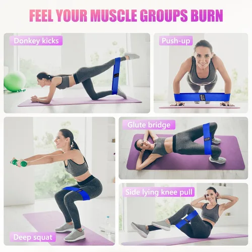 Miniatura 6 de Bandas de resistencia para entrenamiento, bandas de entrenamiento de ejercicio para mujeres y hombres, bandas elásticas de 3 niveles para ejercicio