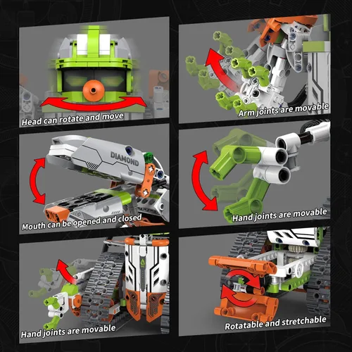 Miniatura 8 de Kit de construcción de robot STEM con control remoto para niños de 6 a 13 años, juguetes técnicos robóticos de codificación, regalos de cumpleaños