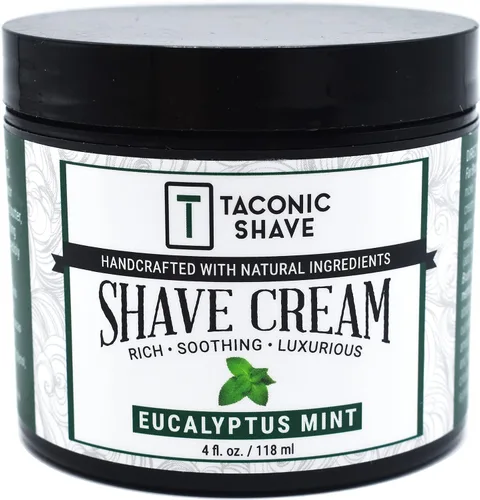 Taconic Shave, Crema de afeitado totalmente natural – Crema de afeitar altamente concentrada para hombres y mujeres – 4 oz. Crema de afeitar