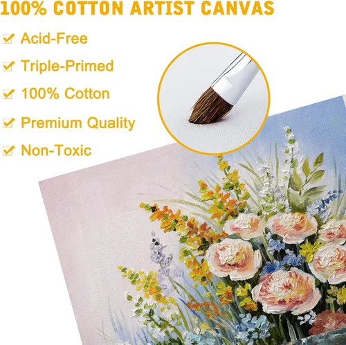 Miniatura 3 de Fixwal Tableros de lienzo para pintura, paquete de 18 lienzos de pintura artística, paquete múltiple de 4 x 4, 5 x 7, 8 x 10, 9 x 12, 11 x 14