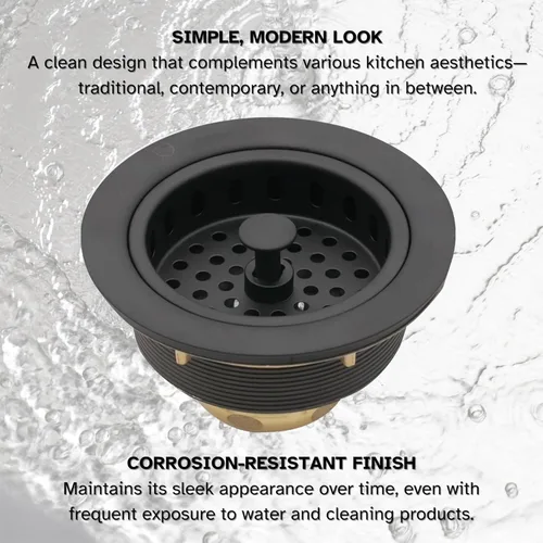 Miniatura 6 de Westbrass A2165-12A colador de cesta de cocina grande estilo poste de 10,8 cm de diámetro exterior con brida y tapón de desagüe para eliminación