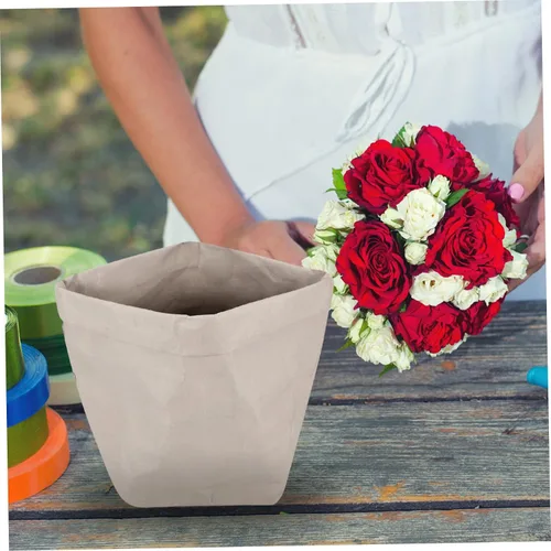 Miniatura 7 de Maceta de papel Kraft sostenible Bolsa de papel Kraft Caja de almacenamiento para helechos