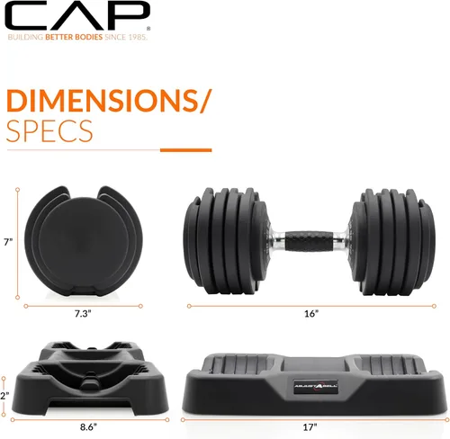 Miniatura 24 de CAP ADJUSTABELL - Juego de mancuernas ajustables de selección rápida de primera calidad para entrenamiento de fuerza, individuales y pares, 12.5