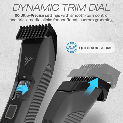 Miniatura 2 de HUMMINGBIRD MK14 BeardMaster - Cortadora de barba prémium para hombres, esfera de precisión, 20 ajustes de longitud ajustable, hoja en T de acero
