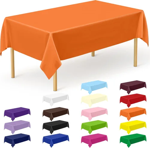 Miniatura 76 de Suministros de regreso a clases, 2 manteles de 108 x 54 pulgadas, manteles desechables coloridos para el primer día de escuela, rectangular