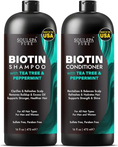 Miniatura 17 de Acondicionador de biotina con queratina – Fórmula de reparación intensa y refuerzo de fuerza – Nutre el cuero cabelludo para un crecimiento