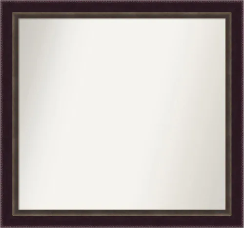 Miniatura 346 de Amanti Art Espejo de baño de bronce para sobre el fregadero, 24 x 24 pulgadas, espejo cuadrado de bronce Lara para tocador, marco de madera