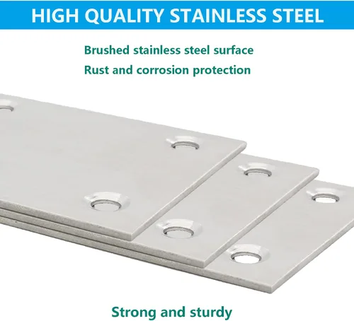 Miniatura 6 de 10 placas reparadoras resistentes, soporte plano de acero inoxidable, soporte recto, placas de fijación, conector de unión para muebles de madera