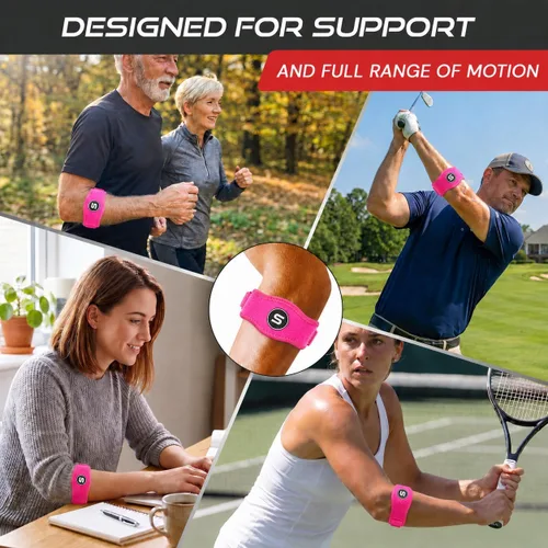 Miniatura 6 de Sleeve Stars - Codera de tenis para mujer, correa de codo de tenis ajustable, codera de codo de golfista para hombres, soporte de contrafuerza