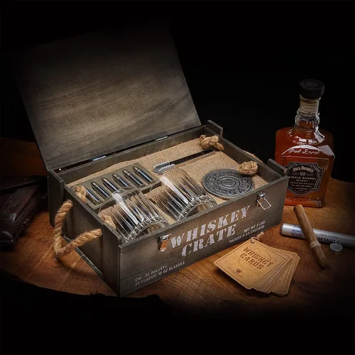 Miniatura 5 de Royal Reserve - Juego de regalo de piedras de whisky Bullet Vasos de bourbon hechos a mano, posavasos, caja – Regalos de whisky para hombres