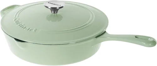 Miniatura 9 de Cuisinart Freidora de pollo de hierro fundido de 12 pulgadas con tapa, capacidad de 4.5 cuartos de galón, interior esmaltado de porcelana, apta