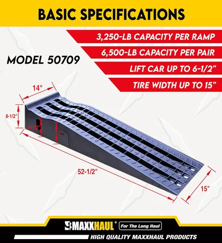 Miniatura 2 de MaxxHaul 50709 - Juego de rampas extensibles desmontables para automóvil, rampas portátiles para automóvil con capacidad de peso máxima de 3,250