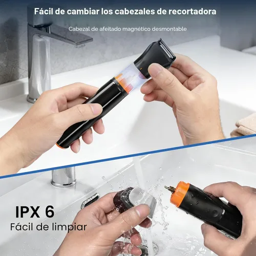 Miniatura 6 de MAXGROOM - Cortadora de barba 6 en 1 para hombres, afeitadora eléctrica inalámbrica impermeable, kit de aseo para bigote, cabello, cara, nariz