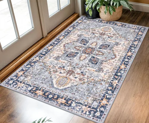 Miniatura 52 de KOZYFLY Alfombra Pequeña de Área 2x3 Pies Alfombras para Entrada Lavable Boho Alfombra de Entrada Antideslizante Tapete de Puerta Interior Entrada