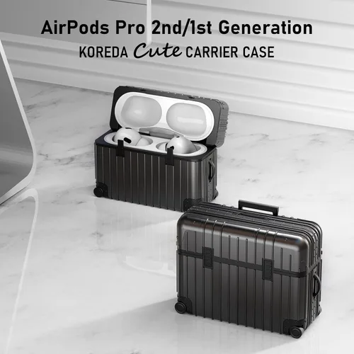 Miniatura 2 de KOREDA - Funda rígida para AirPods Pro 2, diseño de maleta divertida y bonita para Airpods Pro de 2ª generación/1ª generación (2023/2022/2019)