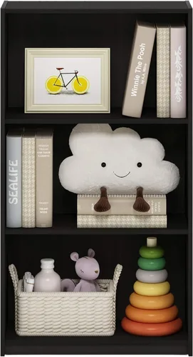 Miniatura 6 de Furinno Estantería básica de almacenamiento de libros de 3 niveles, Espresso