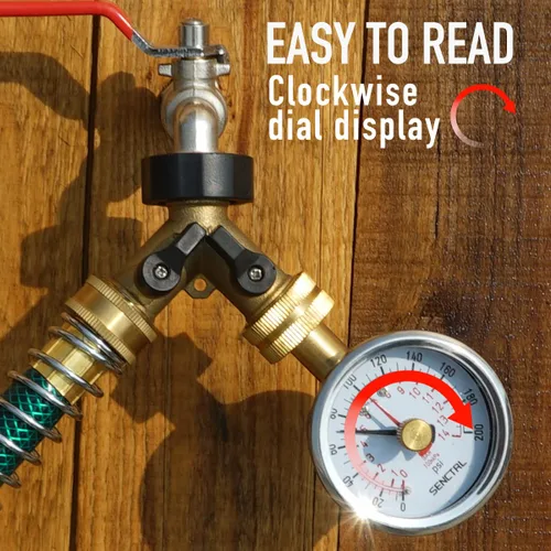 Miniatura 6 de SENCTRL Manómetro de presión de agua de 0-200 psi con aguja de máxima, sin plomo, impermeable, tamaño de dial de 2.5 pulgadas, rosca de manguera