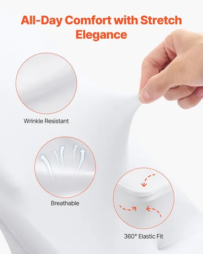 Miniatura 80 de VEVOR 150 fundas blancas para sillas de poliéster y elastano, fundas elásticas para bodas, fiestas, comedor, banquetes, sin pinzas, 150