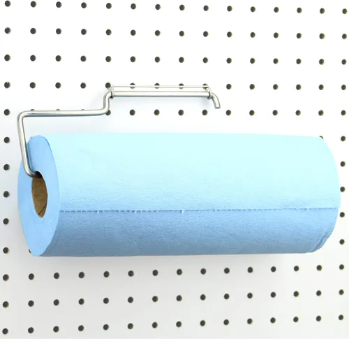 Miniatura 10 de RightArrange Soporte para toallas de papel con tablero de clavijas de una mano - Acero, negro - Ganchos para cualquier tablero de clavijas