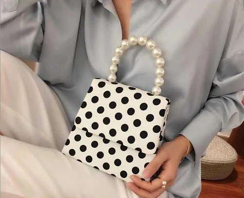 Miniatura 2 de Bolso de mano de lunares para mujer, bolso cruzado con asa superior