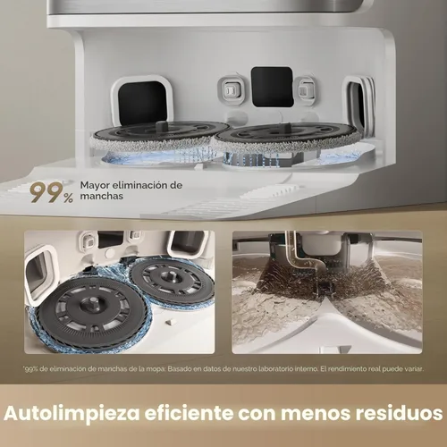 Miniatura 5 de DREAME Aspiradora y trapeador robot D30 Ultra, potente succión de 25,000 Pa, estación base todo en uno con 100 días de vacío automático, tecnología