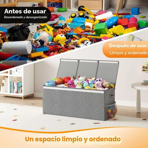 Miniatura 4 de Caja de Juguetes Extra Grande con Tapa, Organizador de Almacenamiento de Juguetes para Niños y Niñas, Cesta Grande de Juguetes Caja de Extra Grande
