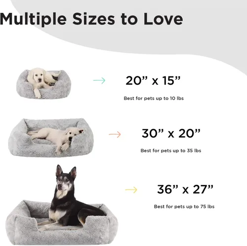 Miniatura 7 de Best Friends by Sheri Lux Lounge Bed - Cama calmante de piel sintética para perro, gris, mediano, 30 x 20 pulgadas