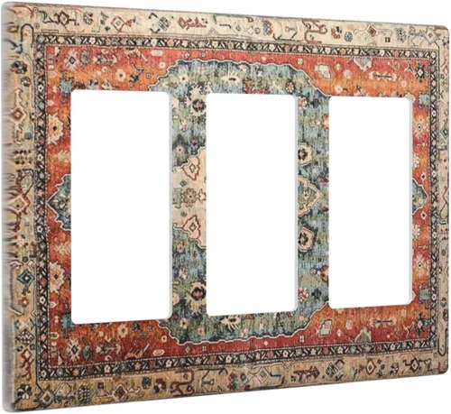Miniatura 11 de Placa Decorativa de Pared de Granja Rústica con Cuerno de Madera para Puerta de Granero 1 Banda Duplex Cubiertas de Toma Eléctrica Soltera