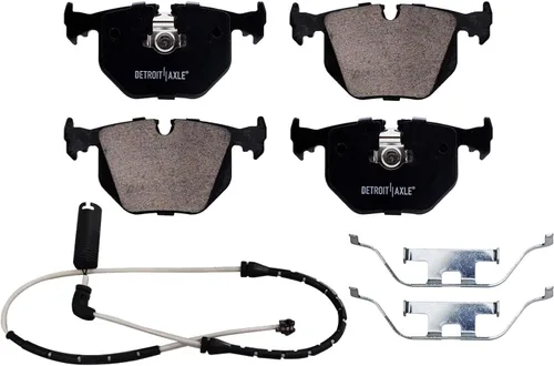 Miniatura 8 de Detroit Axle - Kit de freno trasero para BMW X5 00-06 Rotores de freno perforados y ranurados Pastillas de freno de cerámica 2000 2001 2002 2003