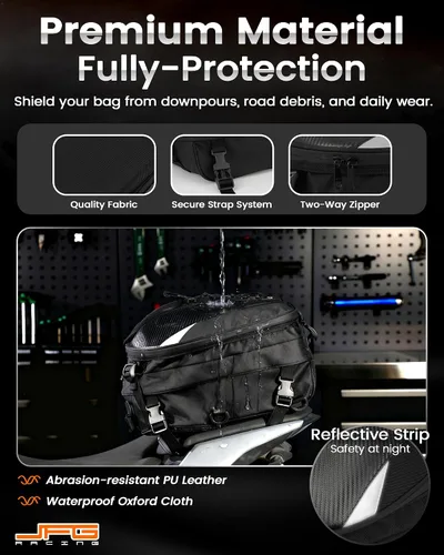 Miniatura 5 de Bolsa de asiento para motocicleta, doble uso, impermeable, bolsa de almacenamiento, bolsa para guardar el casco