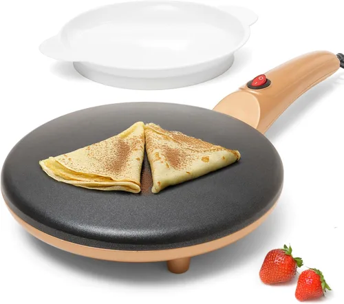 Miniatura 15 de Moss & Stone Máquina Eléctrica para Crepas – Sartén Portátil para Crepas de 8" Antiadherente con Plato de Inmersión, Apagado Automático, Interruptor