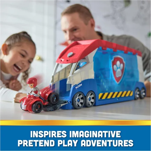 Miniatura 5 de PAW Patrol, vehículo transformable PAW Patroller con lanzadores de vehículos, luces y sonidos, figura de acción de Ryder y coche todo terreno