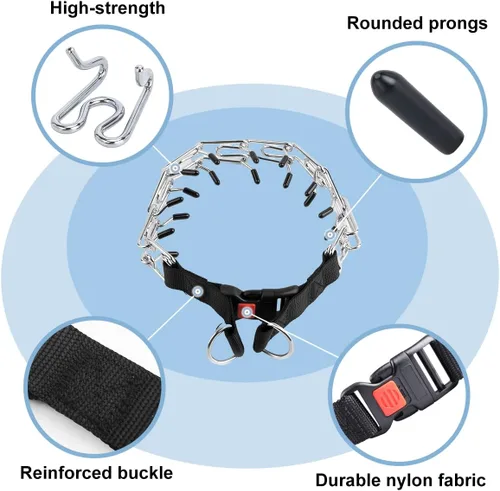 Miniatura 3 de Collar de punta para perro, collar de entrenamiento ajustable para perros con hebilla de liberación rápida para perros pequeños, medianos y grandes