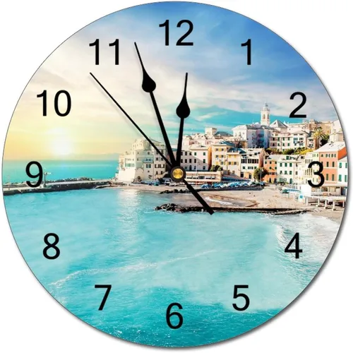 Miniatura 15 de Reloj de pared silencioso sin tictac de PVC, montañas del Tirol del Sur, Italia, senderismo, C, funciona con pilas, 10 pulgadas (9.8 in), reloj