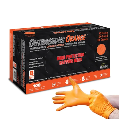 Guantes desechables Atlantic Safety OO-XXL Outrageous Orange® - XXL