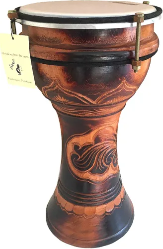 JIVE Tambor Djembe Doumbek Darbuka Tambor con cabeza sintética de piel de fibra Bongo Congo Tambor de madera maciza africana Calidad Grande